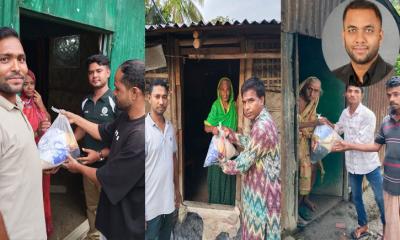 বাঁশখালীতে বন্যার্তদের পাশে ছাত্রদল নেতা আফজাল