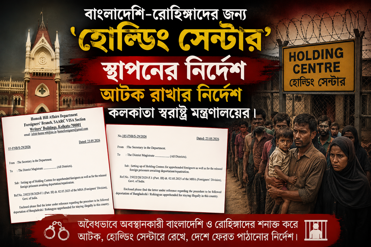 বাংলাদেশি-রোহিঙ্গাদের জন্য ‘হোল্ডিং সেন্টার’ স্থাপনের নির্দেশ