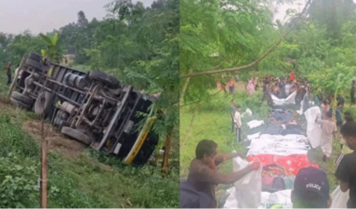 ঢাকা-টাঙ্গাইল মহাসড়কে ট্রাক উল্টে নিহত বেড়ে ১৫ জন